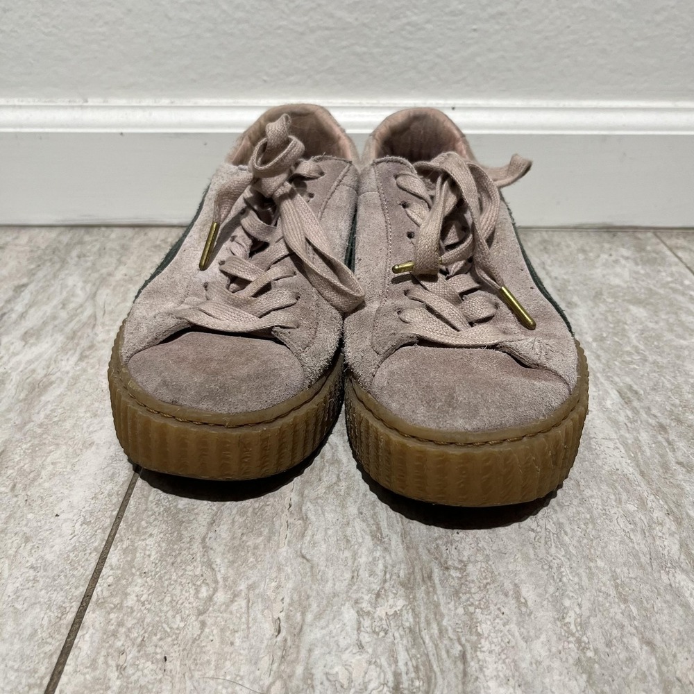 Puma Suede Platform Creeper Shoes Womens Size 8.5 Pink Gum Sneakers 361005 04 - Picture 2 of 8